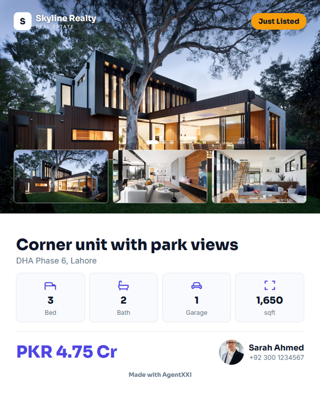 Portrait real estate listing template